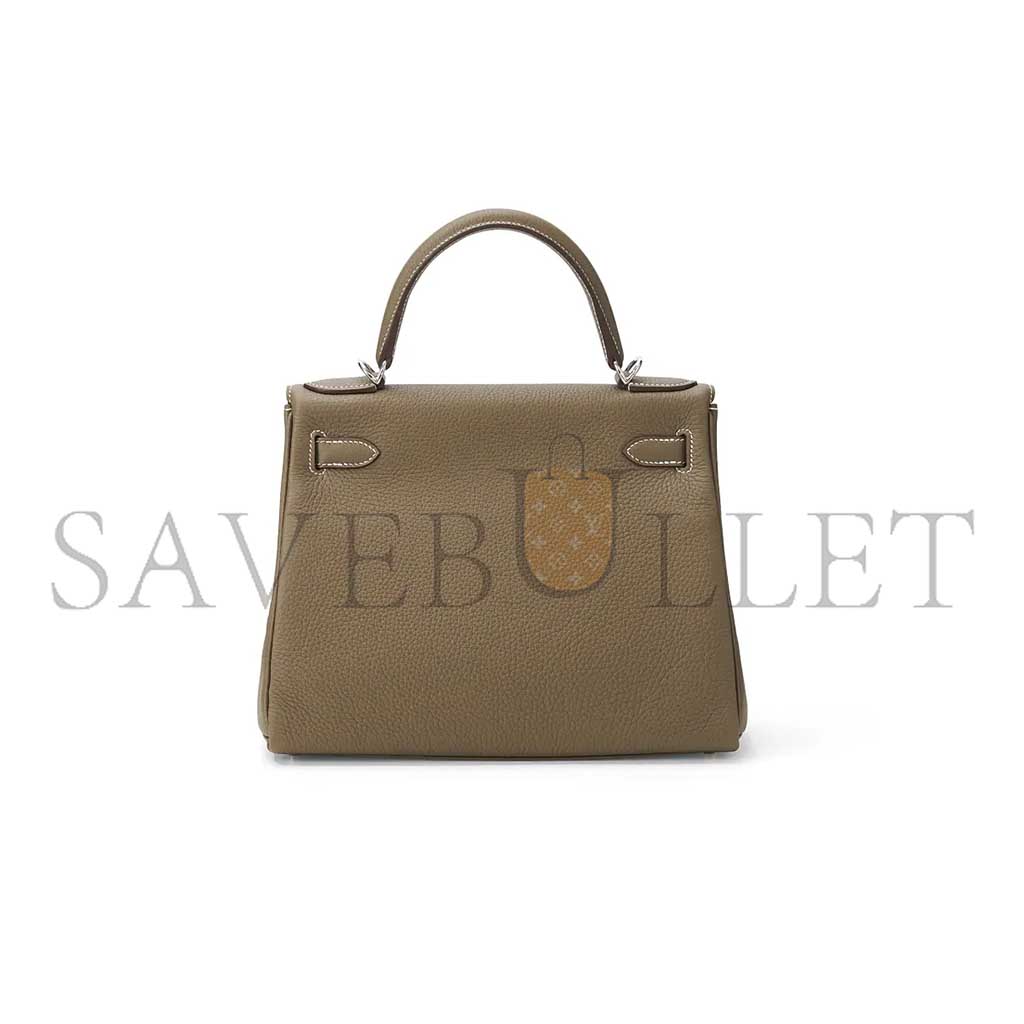 HERMÈS MASTER KELLY 25 ELEPHANT GRAY SILVER BUCKLE (25*17*7cm)